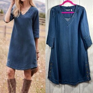 Soft Surroundings Blue Denim Dress